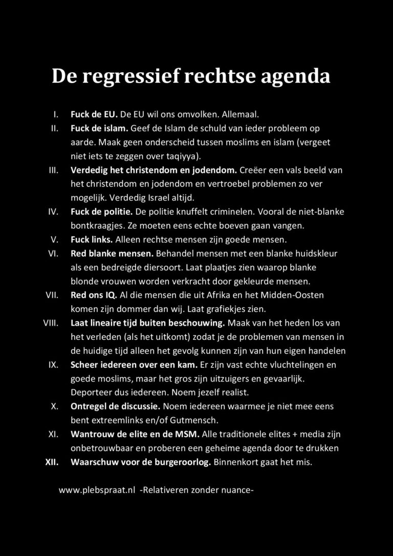 De regressief rechtse agenda